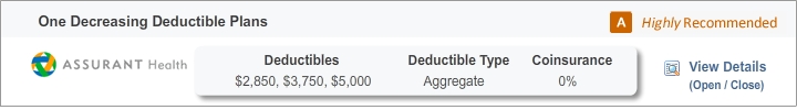 Assurant One Decreasing Deductible HSA Health Insurance in Georgia