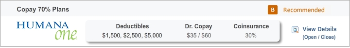 Humana Copay 70% Health Insurance Plans in Georgia